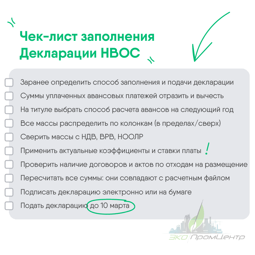 заполнение декларации нвос