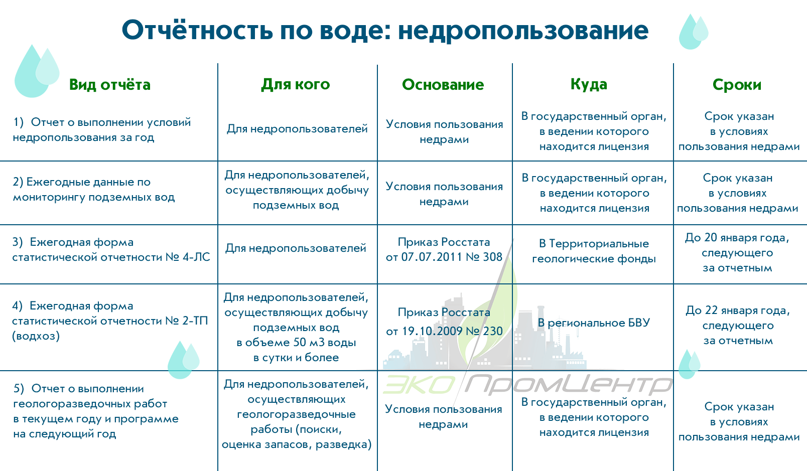 Отчет о выполнении условий недропользования